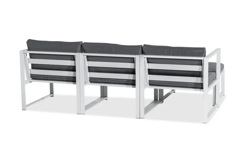 Tunis Loungegrupp Utomhus - 4-sits Loungeset Utemöbler för Uteplats - Vit / Gråa dynor - Utemöbler & utemiljö - Loungemöbler - Loungeset & loungegrupp