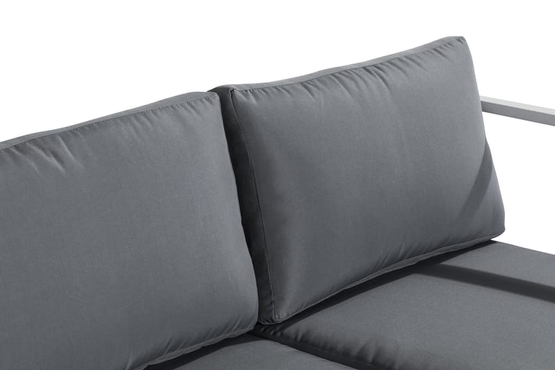 Tunis Loungegrupp Utomhus - 4-sits Loungeset Utemöbler för Uteplats - Vit / Gråa dynor - Utemöbler & utemiljö - Loungemöbler - Loungeset & loungegrupp