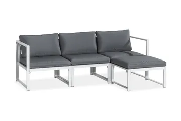 Tunis Loungegrupp Utomhus - 4-sits Loungeset Utemöbler för Uteplats - Vit / Gråa dynor - Utemöbler & utemiljö - Loungemöbler - Loungeset & loungegrupp