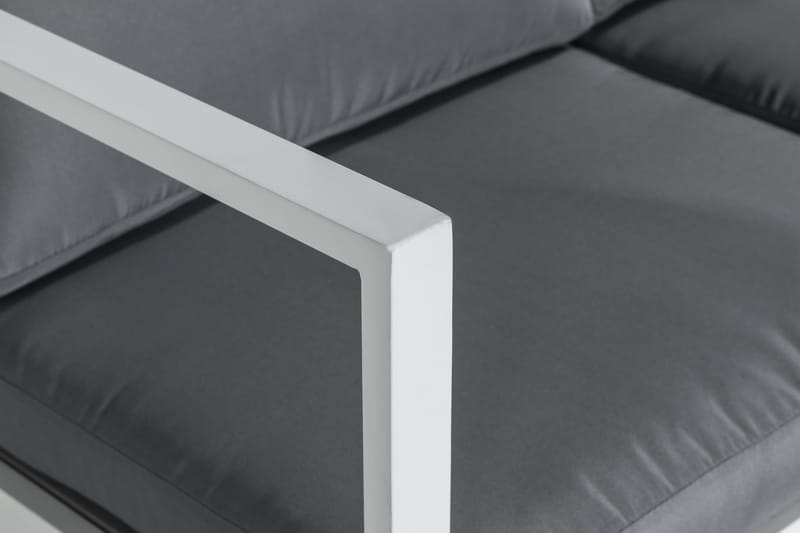 Tunis Loungegrupp Utomhus - 4-sits Loungeset Utemöbler för Uteplats - Vit / Gråa dynor - Utemöbler & utemiljö - Loungemöbler - Loungeset & loungegrupp