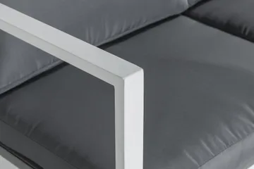 Tunis Loungegrupp Utomhus - 4-sits Loungeset Utemöbler för Uteplats - Vit / Gråa dynor - Utemöbler & utemiljö - Loungemöbler - Loungeset & loungegrupp