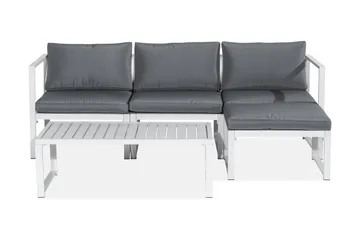 Tunis Loungegrupp Utomhus - 4-sits Loungeset Utemöbler för Uteplats - Vit / Gråa dynor - Utemöbler & utemiljö - Loungemöbler - Loungeset & loungegrupp