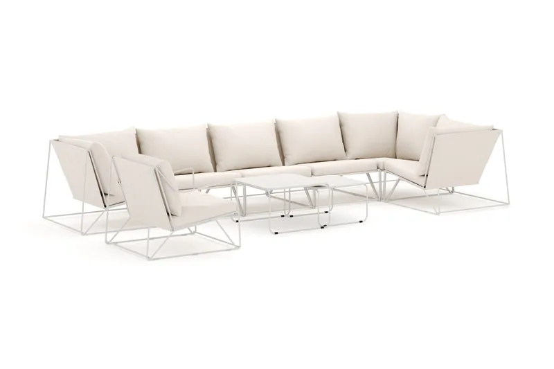 Usteryd utomhus hörnsoffa 7-sits vändbar med fåtölj, Beige/Beige