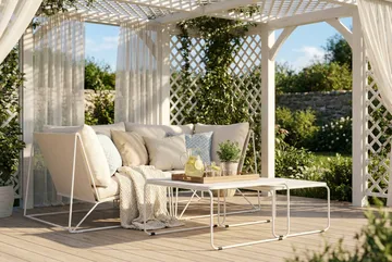 Usteryd utomhus rak 2-sits soffa - Beige/Beige - Utemöbler & utemiljö - Loungemöbler - Loungeset & loungegrupp