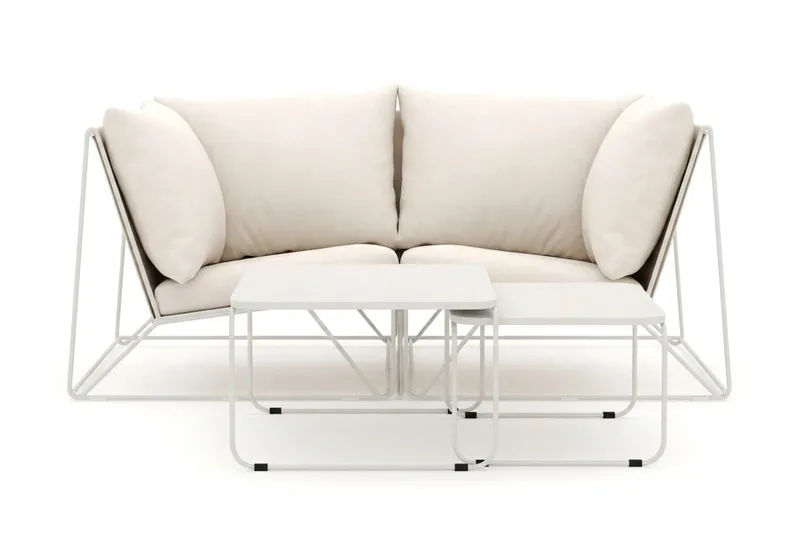 Usteryd utomhus rak 2-sits soffa - Beige/Beige - Utemöbler & utemiljö - Loungemöbler - Loungeset & loungegrupp