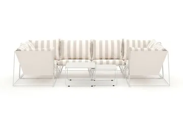 Usteryd utomhus U-soffa 6-sits med stängt avslut - Beige/Striped - Utemöbler & utemiljö - Loungemöbler - Loungeset & loungegrupp