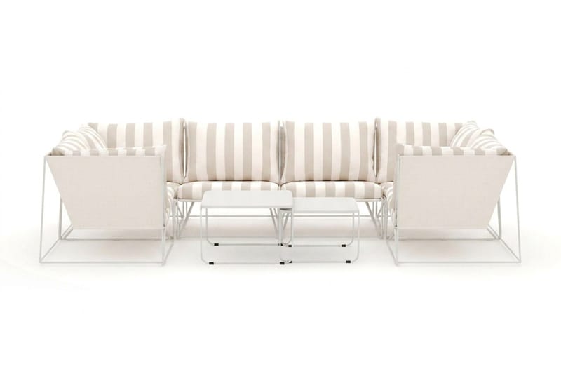 Usteryd utomhus U-soffa 6-sits med stängt avslut - Beige/Striped - Utemöbler & utemiljö - Loungemöbler - Loungeset & loungegrupp