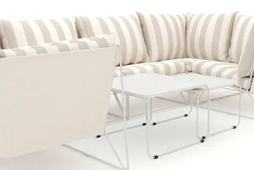 Usteryd utomhus U-soffa 6-sits med stängt avslut - Beige/Striped - Utemöbler & utemiljö - Loungemöbler - Loungeset & loungegrupp