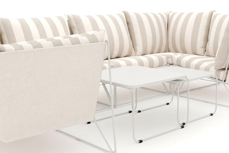 Usteryd utomhus U-soffa 6-sits med stängt avslut - Beige/Striped - Utemöbler & utemiljö - Loungemöbler - Loungeset & loungegrupp