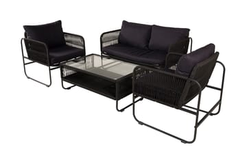 Utah Loungegrupp Utomhus 4-sits - Svart - Utemöbler & utemiljö - Loungemöbler - Loungeset & loungegrupp