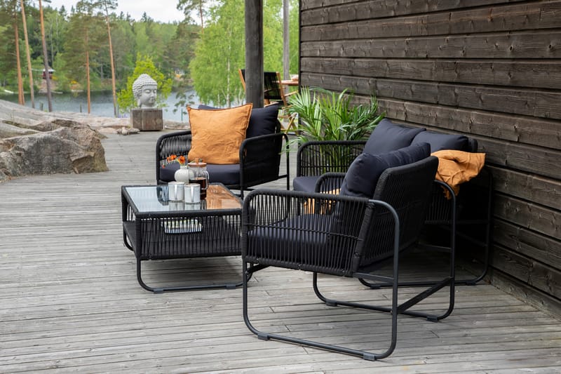 Utah Loungegrupp Utomhus 4-sits - Svart - Utemöbler & utemiljö - Loungemöbler - Loungeset & loungegrupp