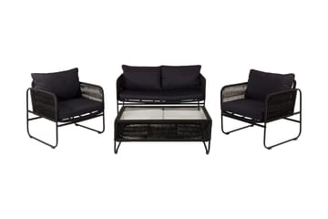 Utah Loungegrupp Utomhus 4-sits - Svart - Utemöbler & utemiljö - Loungemöbler - Loungeset & loungegrupp