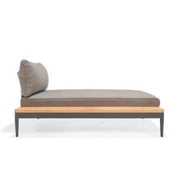 Utomhusset TOPAZ dagbädd + vänster/höger 2-sitssoffa + soffbord 73 cm - magnesiumgrå - Utemöbler & utemiljö - Loungemöbler - Loungeset & loungegrupp