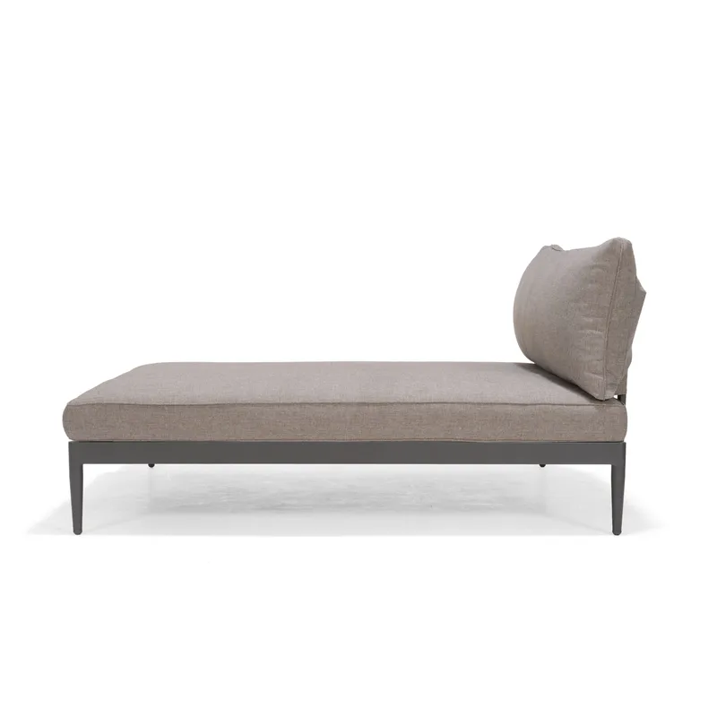 Utomhusset TOPAZ dagbädd + vänster/höger 2-sitssoffa + soffbord 73 cm - magnesiumgrå - Utemöbler & utemiljö - Loungemöbler - Loungeset & loungegrupp