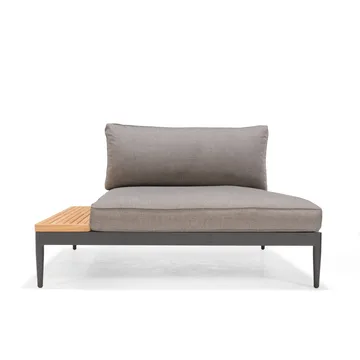 Utomhusset TOPAZ dagbädd + vänster/höger 2-sitssoffa + soffbord 73 cm - magnesiumgrå - Utemöbler & utemiljö - Loungemöbler - Loungeset & loungegrupp