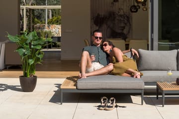Utomhusset TOPAZ dagbädd + vänster/höger 2-sitssoffa + soffbord 73 cm - magnesiumgrå - Utemöbler & utemiljö - Loungemöbler - Loungeset & loungegrupp