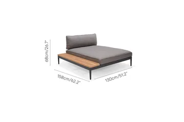 Utomhusset TOPAZ dagbädd + vänster/höger 2-sitssoffa + soffbord 73 cm - magnesiumgrå - Utemöbler & utemiljö - Loungemöbler - Loungeset & loungegrupp