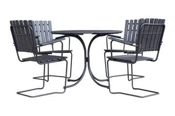 Vaxholm Matgrupp Utomhus Rund - Kaffesvart/Grå - Utemöbler & utemiljö - Loungemöbler - Loungeset & loungegrupp