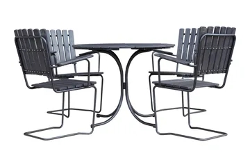 Vaxholm Matgrupp Utomhus Rund - Kaffesvart/Grå - Utemöbler & utemiljö - Loungemöbler - Loungeset & loungegrupp