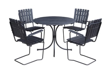 Vaxholm Matgrupp Utomhus Rund - Kaffesvart/Grå - Utemöbler & utemiljö - Loungemöbler - Loungeset & loungegrupp