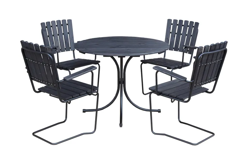 Vaxholm Matgrupp Utomhus Rund, Kaffesvart/Grå