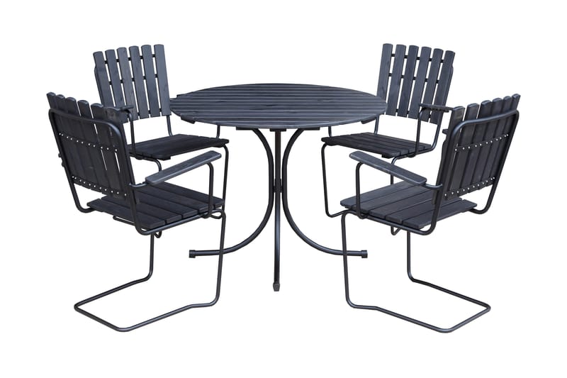 Vaxholm Matgrupp Utomhus Rund, Kaffesvart/Grå