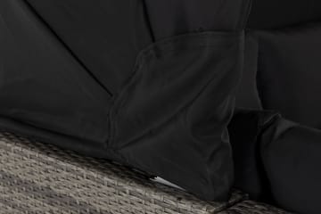 Vesterby Loungegrupp Utomhus – 5-sits Loungegrupp utesoffa med tak i Konstrotting för Trädgård - Grå / Svarta dynor - Utemöbler & utemiljö - Loungemöbler - Loungeset & loungegrupp