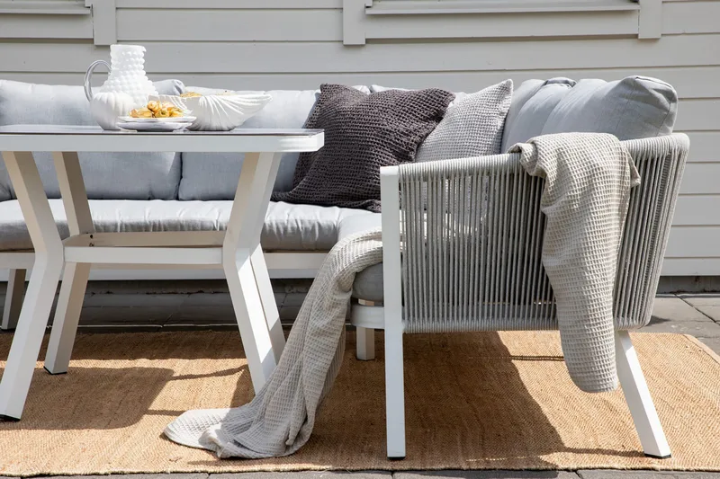 Virya HörnLoungegrupp Utomhus med Dynor Grå - Venture Home - Utemöbler & utemiljö - Loungemöbler - Loungeset & loungegrupp