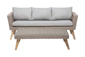 Vittoria xl  Loungegrupp Utomhus 120 cm - Trä/Natur - Utemöbler & utemiljö - Loungemöbler - Loungeset & loungegrupp