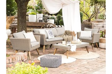 Vittoria xl  Loungegrupp Utomhus 120 cm - Trä/Natur - Utemöbler & utemiljö - Loungemöbler - Loungeset & loungegrupp