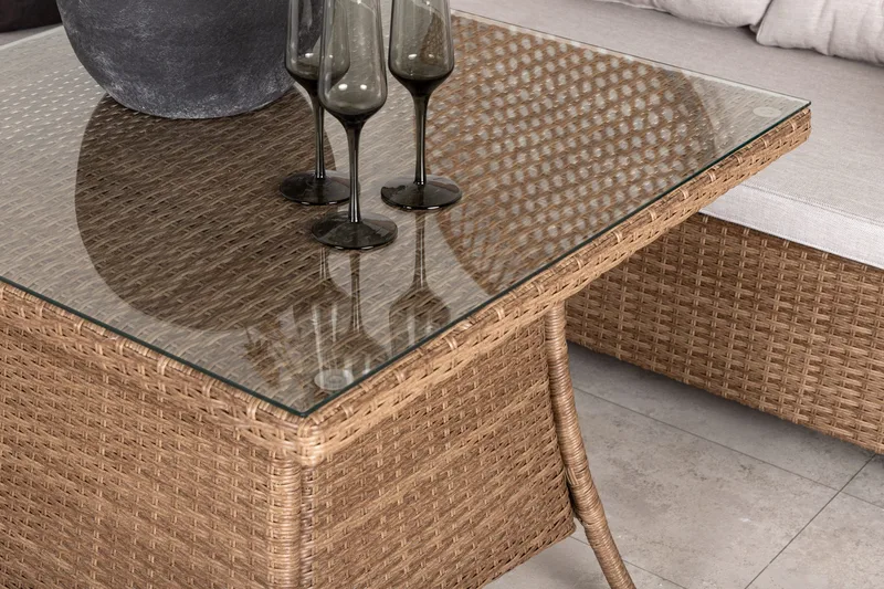 Watford Hörnsoffa Utomhus med Utebord - Brun/Natur - Utemöbler & utemiljö - Loungemöbler - Loungeset & loungegrupp