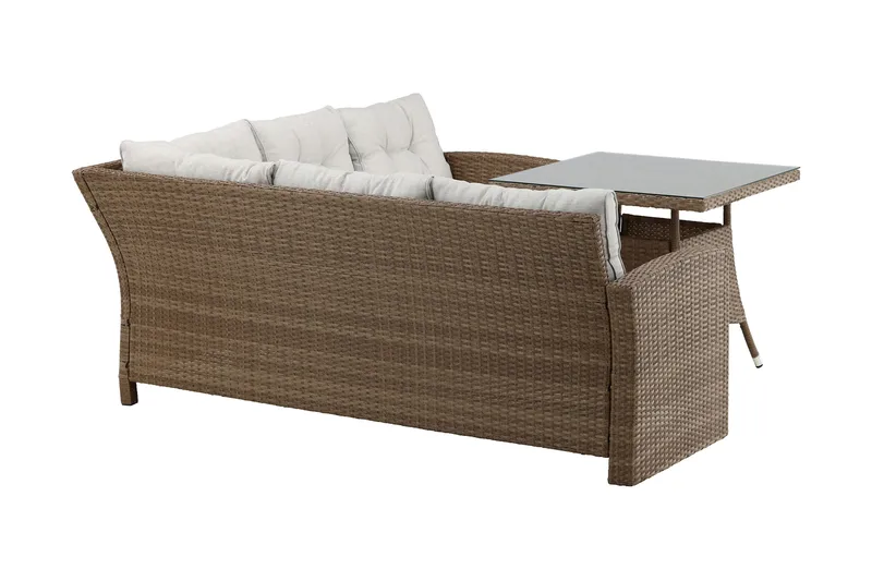 Watford Hörnsoffa Utomhus med Utebord - Brun/Natur - Utemöbler & utemiljö - Loungemöbler - Loungeset & loungegrupp