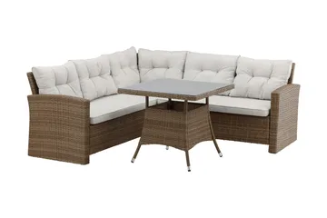Watford Hörnsoffa Utomhus med Utebord - Brun/Natur - Utemöbler & utemiljö - Loungemöbler - Loungeset & loungegrupp