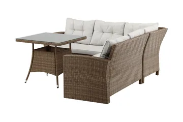 Watford Hörnsoffa Utomhus med Utebord - Brun/Natur - Utemöbler & utemiljö - Loungemöbler - Loungeset & loungegrupp