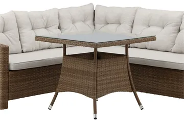 Watford Hörnsoffa Utomhus med Utebord - Brun/Natur - Utemöbler & utemiljö - Loungemöbler - Loungeset & loungegrupp