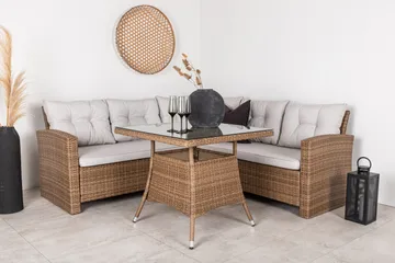 Watford Hörnsoffa Utomhus med Utebord - Brun/Natur - Utemöbler & utemiljö - Loungemöbler - Loungeset & loungegrupp