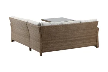Watford Hörnsoffa Utomhus med Utebord - Brun/Natur - Utemöbler & utemiljö - Loungemöbler - Loungeset & loungegrupp