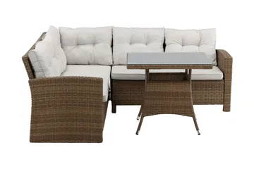 Watford Hörnsoffa Utomhus med Utebord - Brun/Natur - Utemöbler & utemiljö - Loungemöbler - Loungeset & loungegrupp