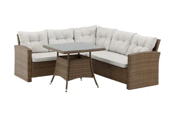 Watford Hörnsoffa Utomhus med Utebord - Brun/Natur - Utemöbler & utemiljö - Loungemöbler - Loungeset & loungegrupp