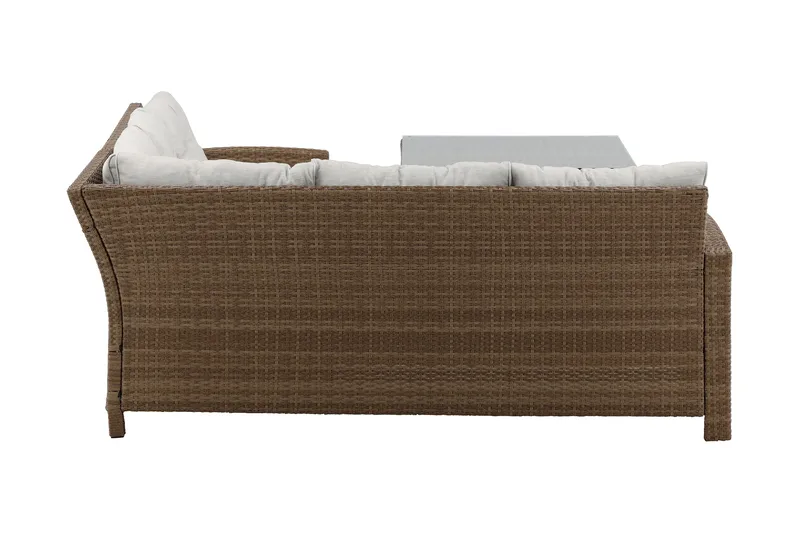 Watford Hörnsoffa Utomhus med Utebord - Brun/Natur - Utemöbler & utemiljö - Loungemöbler - Loungeset & loungegrupp