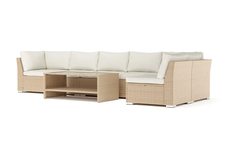 Wisconsin utomhus divansoffa 6-sits vändbar, Beige