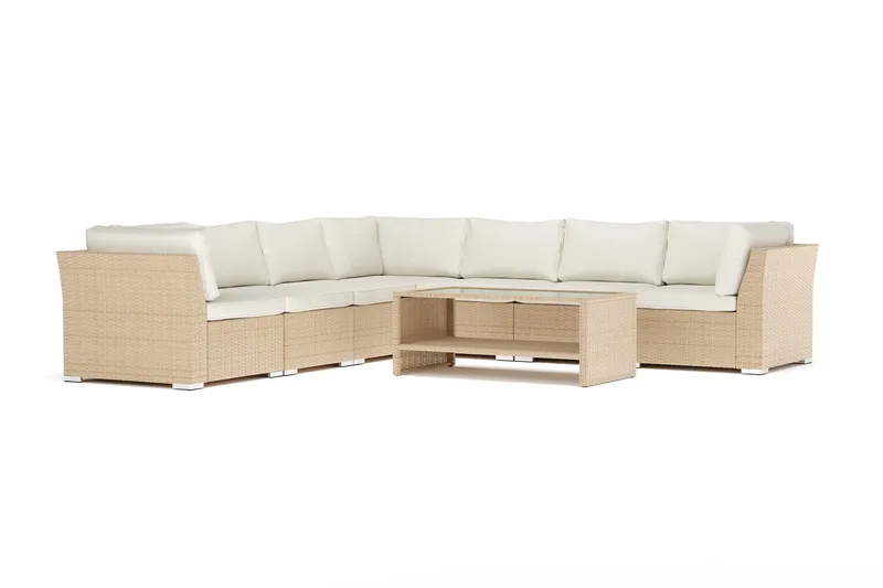 Wisconsin utomhus hörnsoffa 7-sits vändbar, Beige