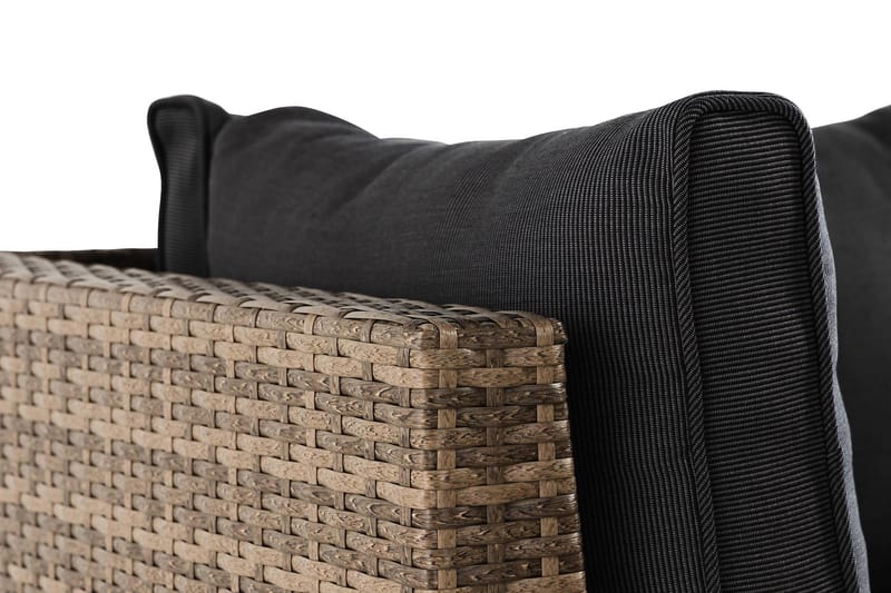 Wisconsin Premium Loungegrupp utomhus - Soffgrupp till uteplats 6-sits - Loungeset konstrotting utemöbler - Sand / Brun / Svarta dynor - Utemöbler & utemiljö - Loungemöbler - Loungeset & loungegrupp