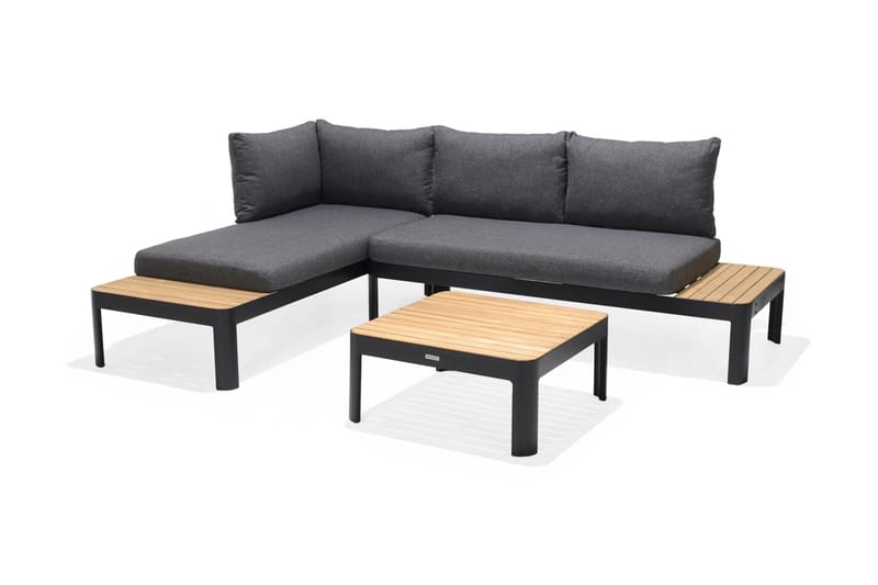 2-sits Portals Soffa - Teak/Svart - Loungesoffor - Balkongsoffa - Utesoffa