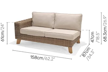 Barbados 2-sits Utesoffa Höger - Beige - Utemöbler & utemiljö - Loungemöbler - Loungesoffor