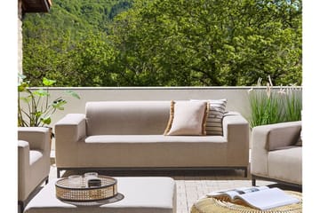 Hughen 3-sits Utesoffa - Beige/Svart - Utemöbler & utemiljö - Loungemöbler - Loungesoffor