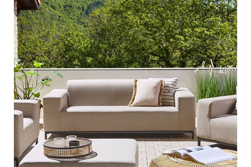 Hughen 3-sits Utesoffa - Beige/Svart - Utemöbler & utemiljö - Loungemöbler - Loungesoffor