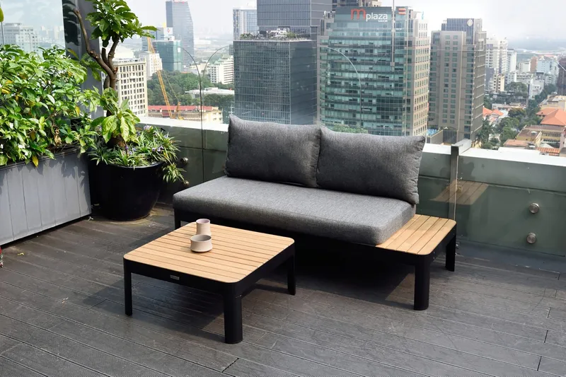 Portals 2-sits Utesoffa - Teak/Svart - Utemöbler & utemiljö - Loungemöbler - Loungesoffor