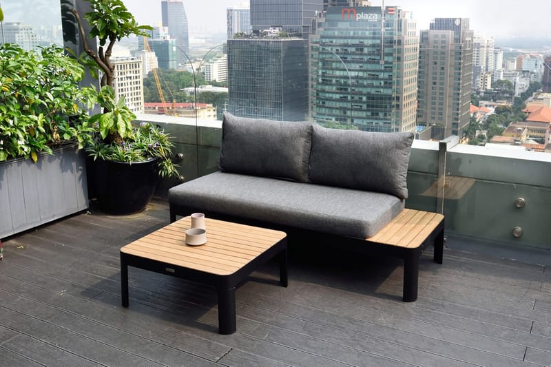 Portals 2-sits Utesoffa - Teak/Svart - Utemöbler & utemiljö - Loungemöbler - Loungesoffor