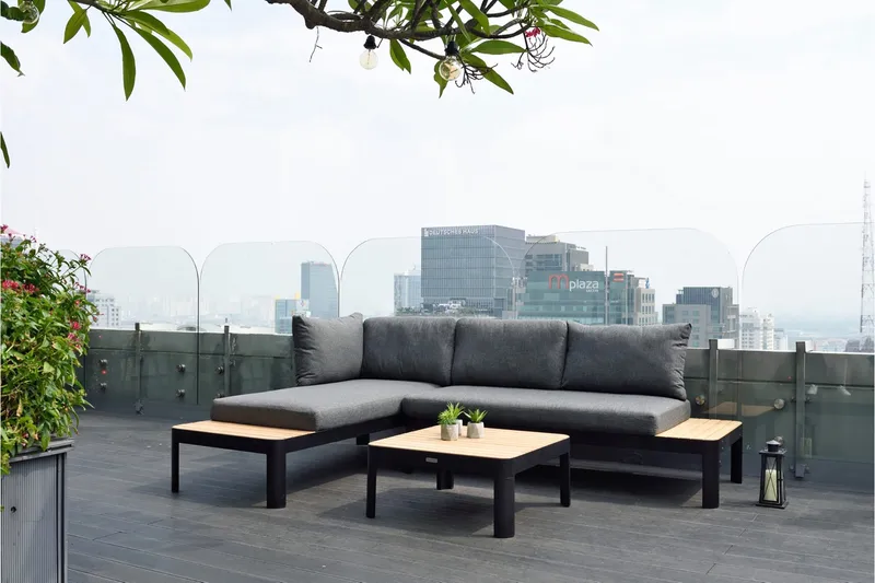 Portals 2-sits Utesoffa - Teak/Svart - Utemöbler & utemiljö - Loungemöbler - Loungesoffor